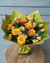 Букет цветов из:  Альстромерии и Розы в Алферьево