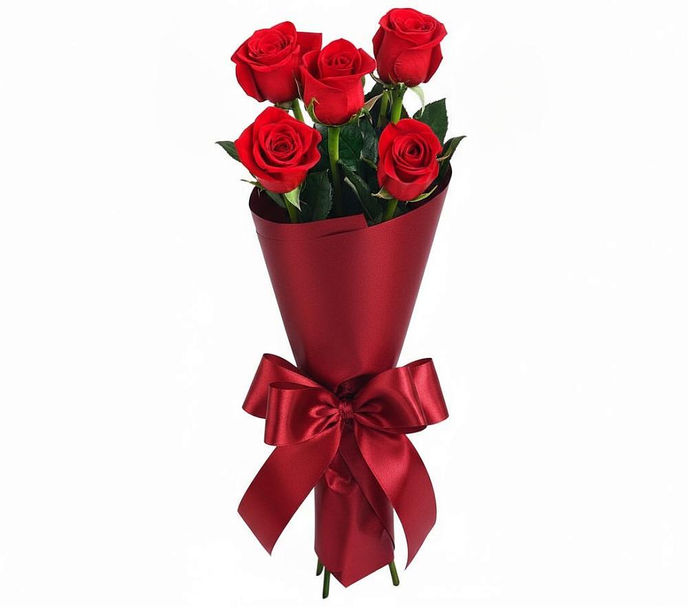 Букет 5 Красных роз Эдлесс Лав в Алферьево