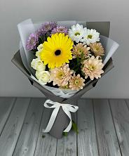 Букет цветов из:  Розы, Герберы и Хризантемы в Алферьево