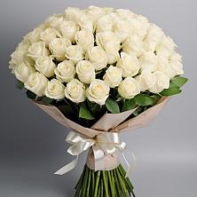 Букет 101 беля роза Белоснежка в Алферьево