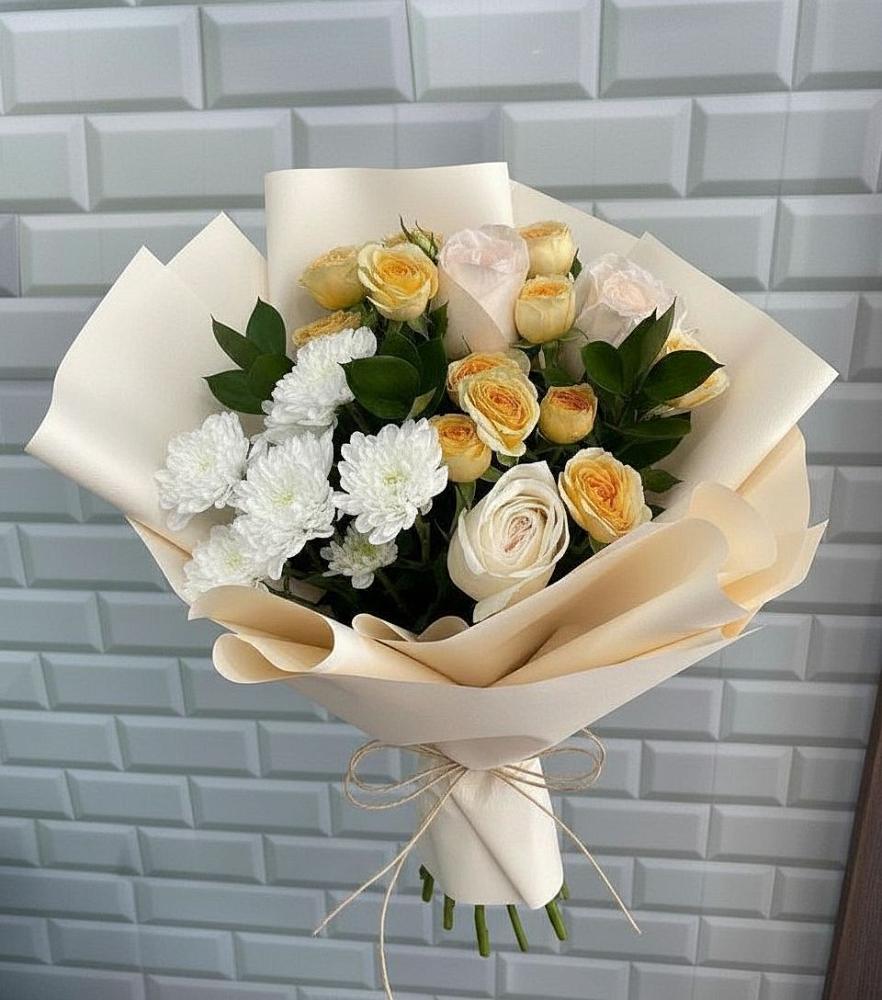 Букет цветов из: Розы и Хризантемы в Алферьево