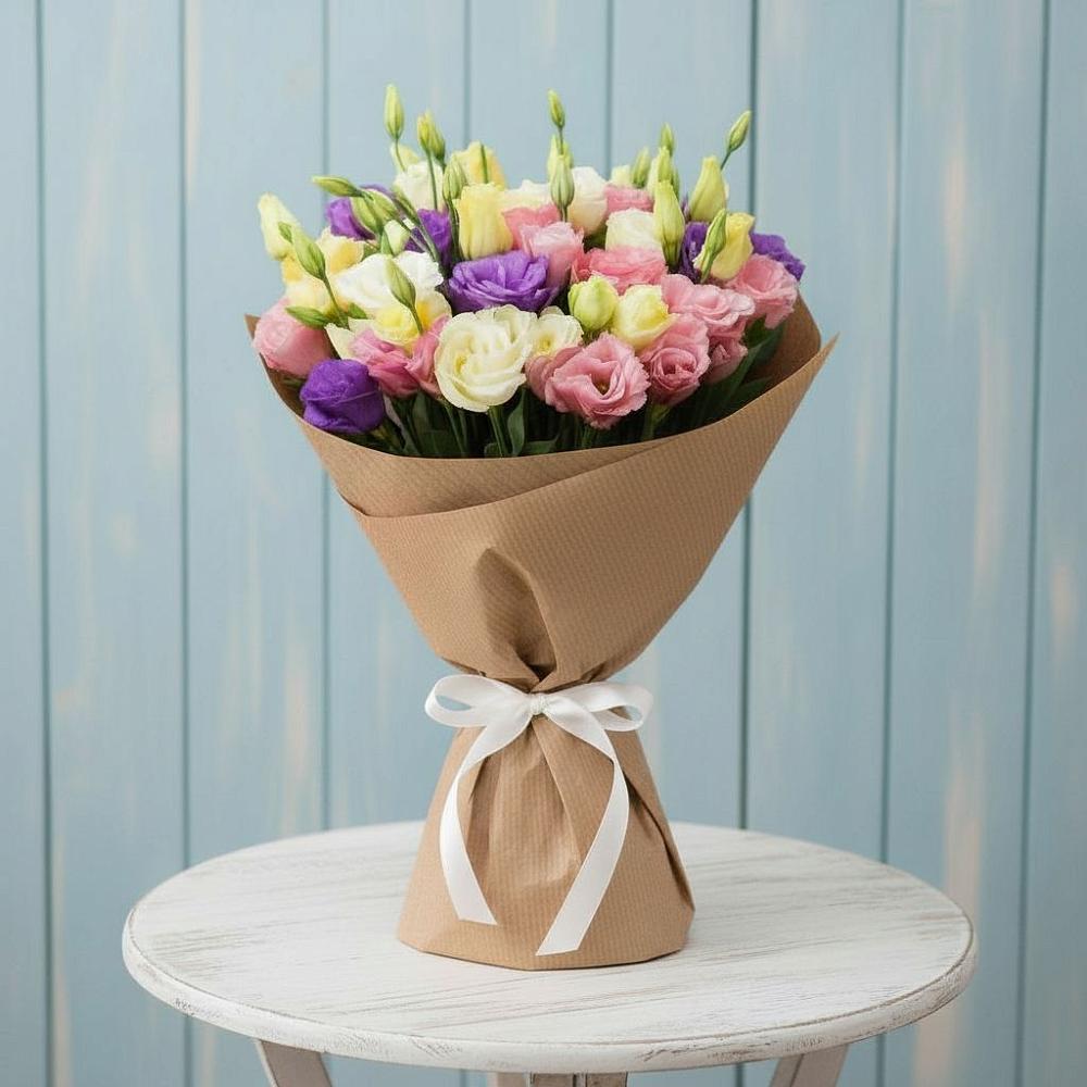 Букет цветов из: Лизиантусы в Алферьево