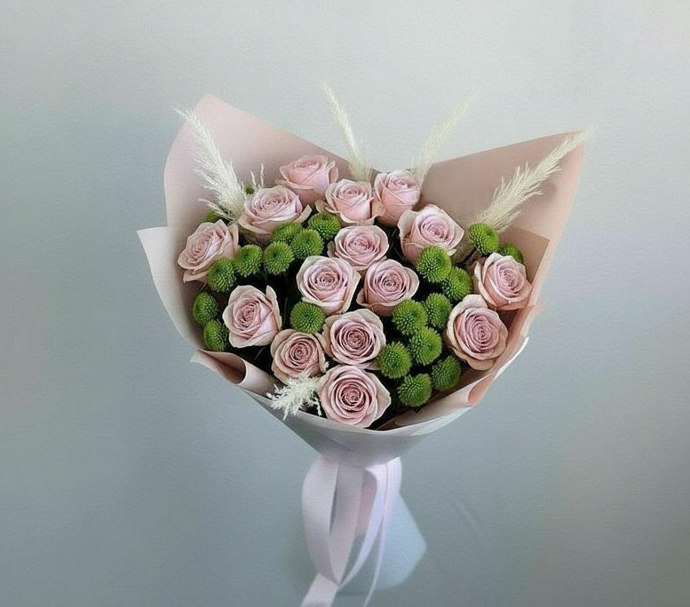 Букет цветов из: Розы и Хризантемы в Алферьево