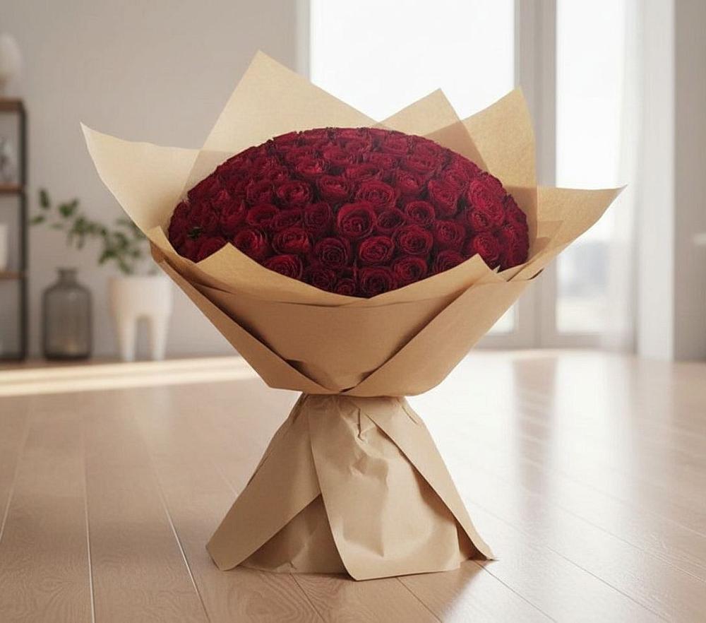 Букет 101 Красная роза в Алферьево