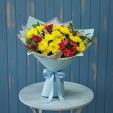 Букет цветов из:  Альстромерии и Хризантемы в Алферьево