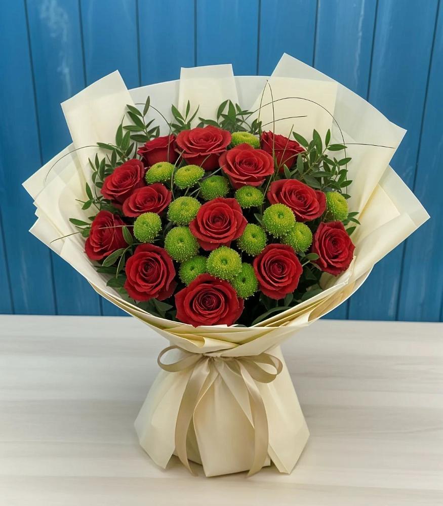 Букет цветов из: Розы и Хризантемы в Алферьево