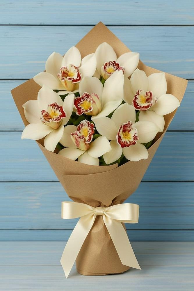 Букет цветов из: Орхидеи и Розы в Алферьево