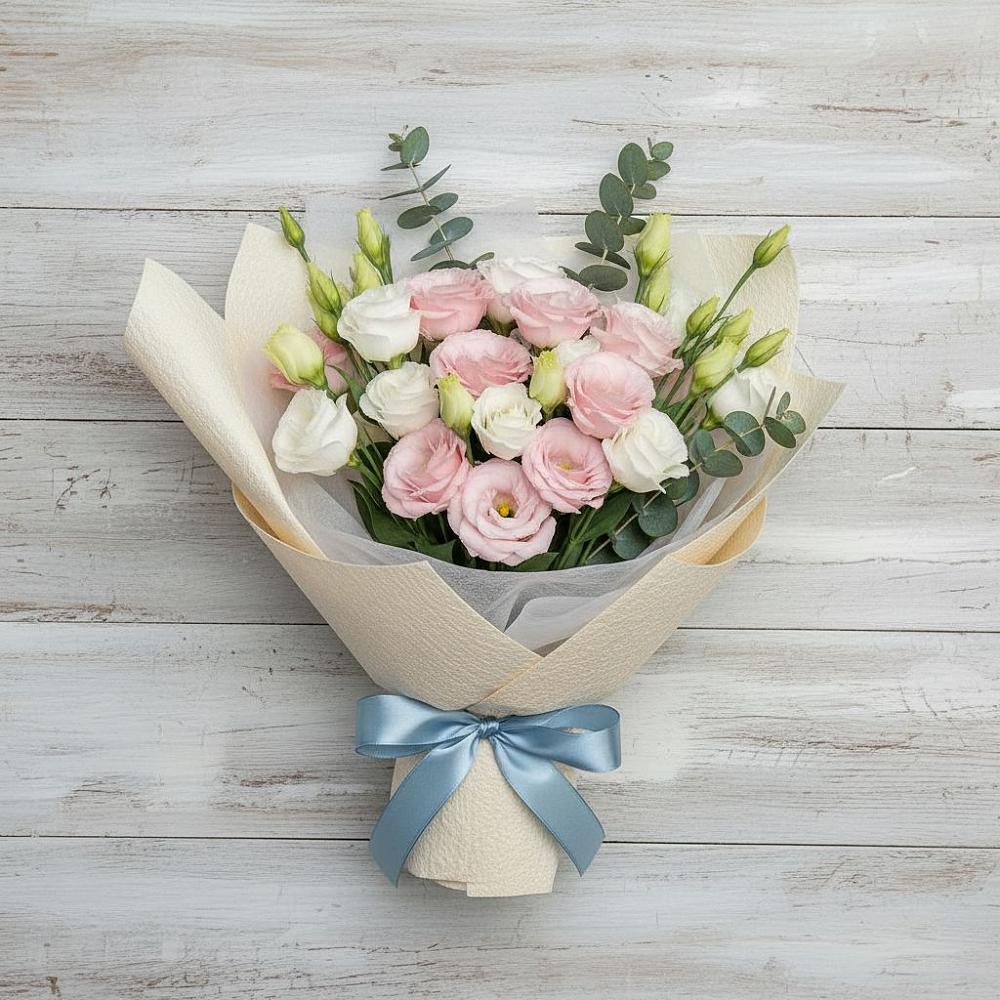 Букет цветов из: Лизиантусы в Алферьево